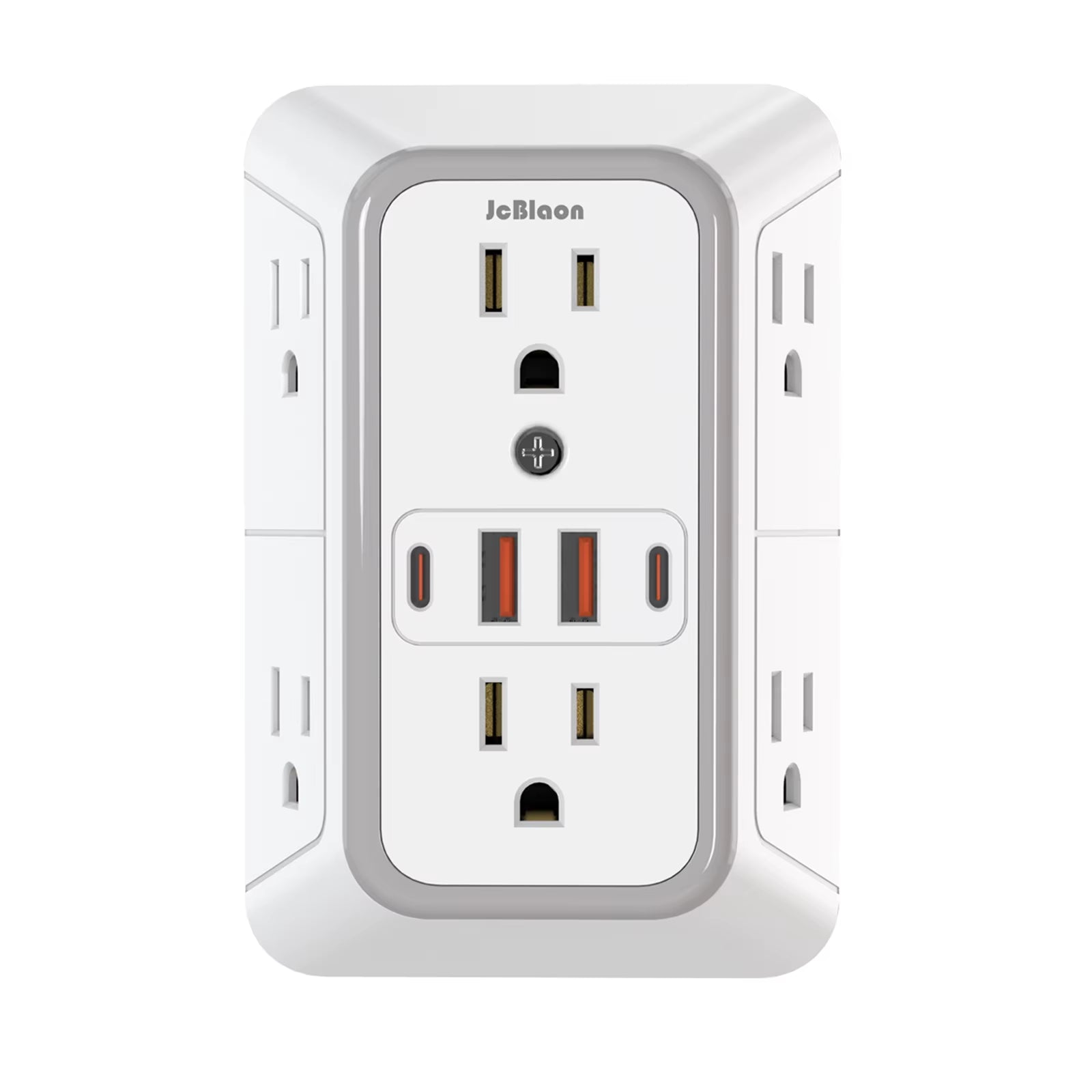 Multiple Sockets US Plug Power Strip with 6 AC Outlets 4 USB Ports(2 Type C), Wall Socket Universal Network Filter Fast Charging