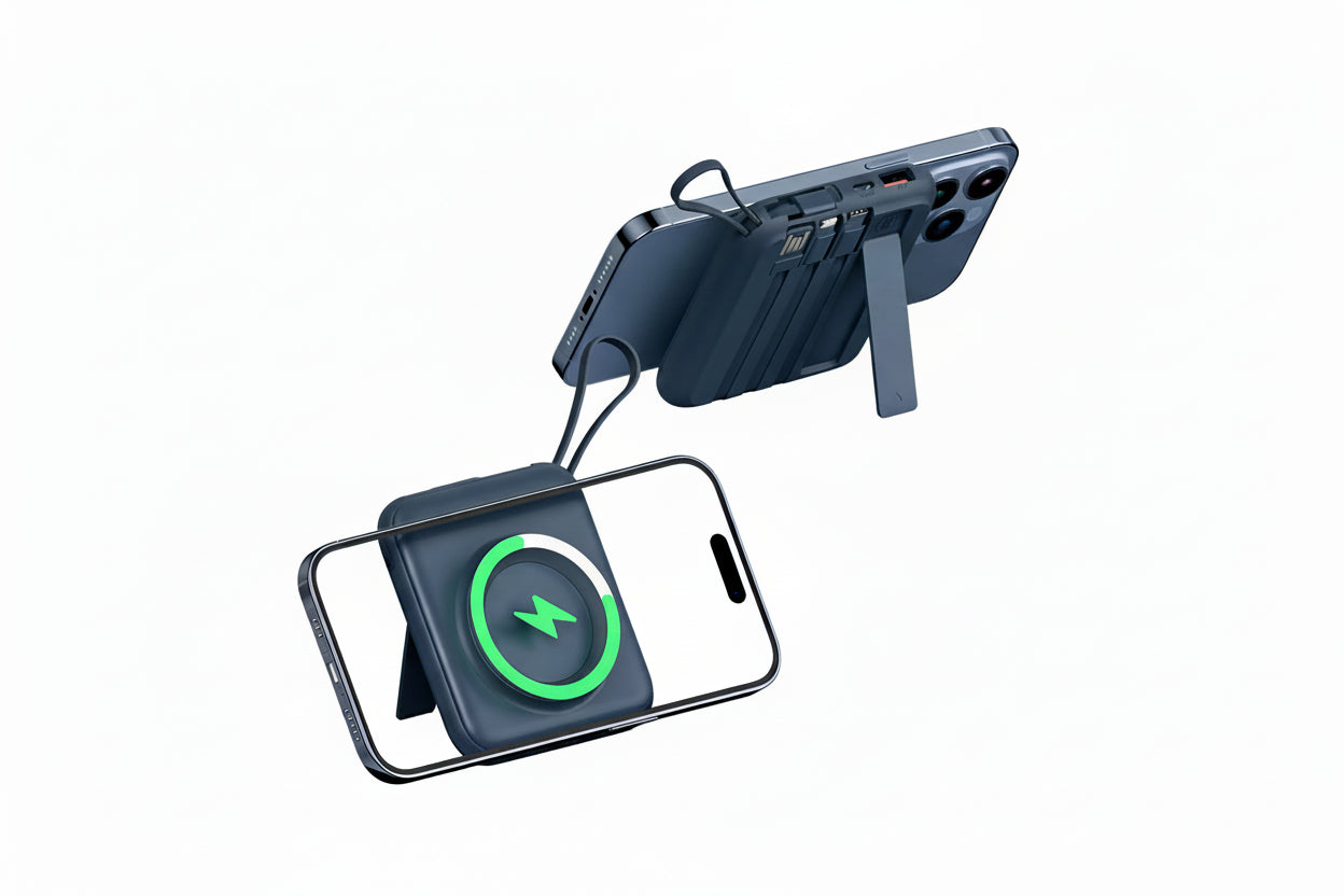 Portable MagSafe battery pack for iPhone 16 15 14 13 12 Pro Max with magnetic alignment