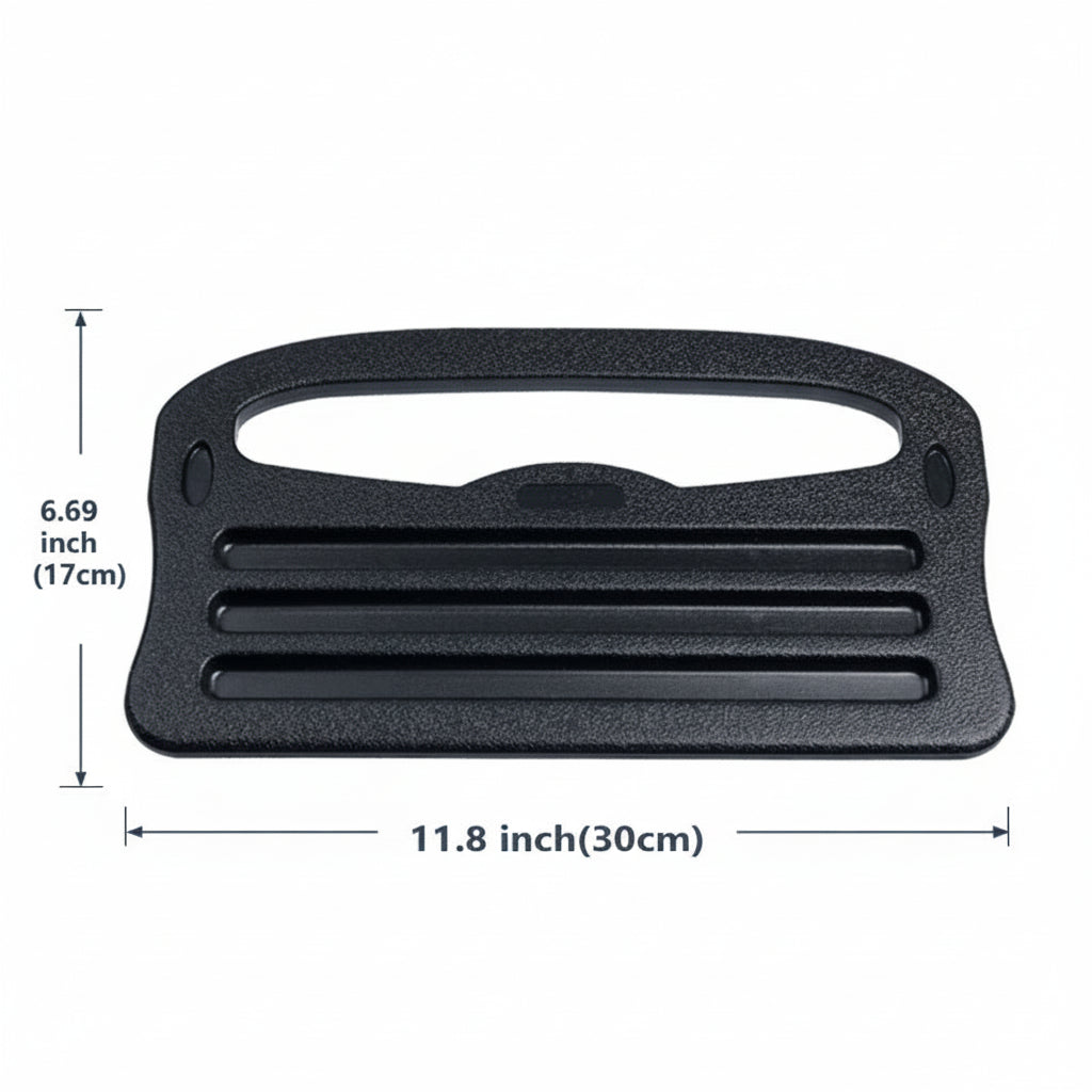 Small car steering wheel desk tray 11.8 x 6.69 inches with portable handle and slots