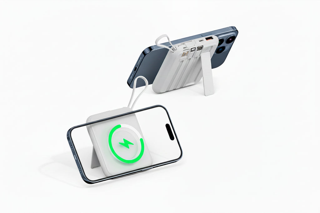 Slim wireless charging power bank with MagSafe compatibility for iPhone